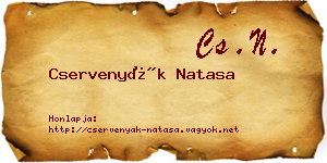 Cservenyák Natasa névjegykártya